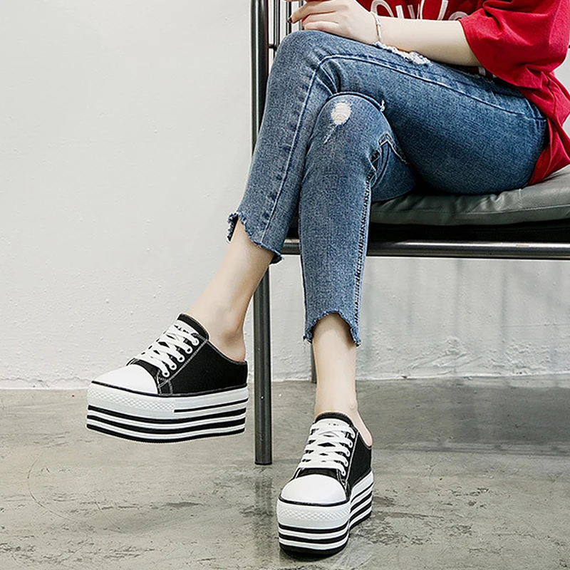 SONDR/Женская обувь на платформе повседневная плоской подошве zapatos de mujer Цвет черный