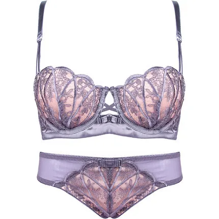 Intimate shell cup super Push Up Bra with panty Women Sexy Lingerie lace bra half sexy briefs set underwire lovely | Женская одежда