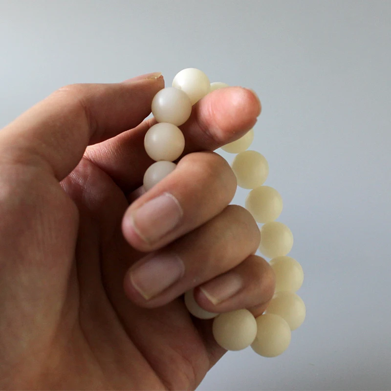 Тибетские шарики цвета слоновой кости белые четки браслет OM Healing Mala для йоги