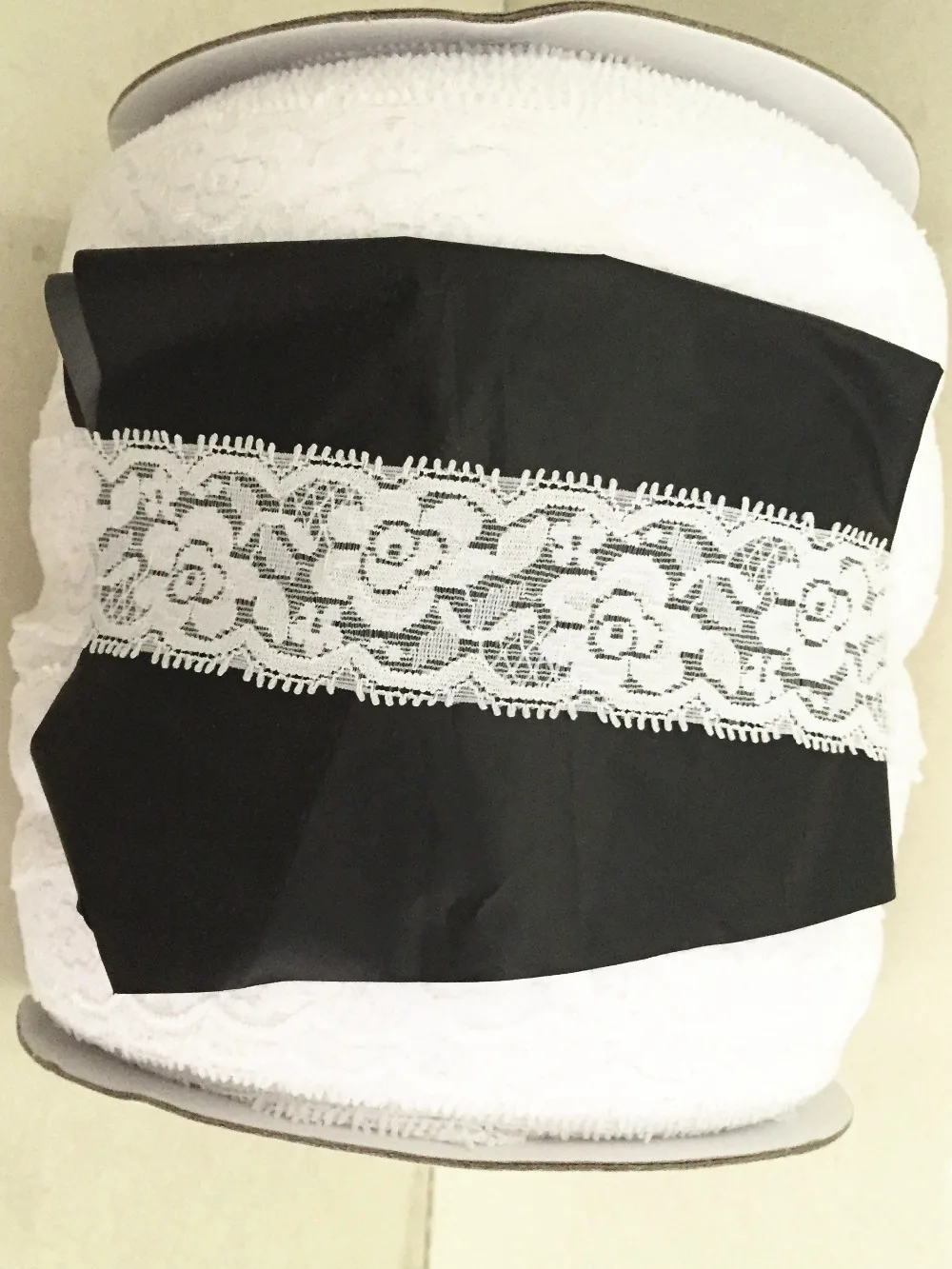 Завод оптовой торговли Дешевый! Чисто белая суперкачественная эластичная кружевная лента растяжки шириной 4 см, 350 ярдов, для изготовления повязок, подвязок и нижнего белья.