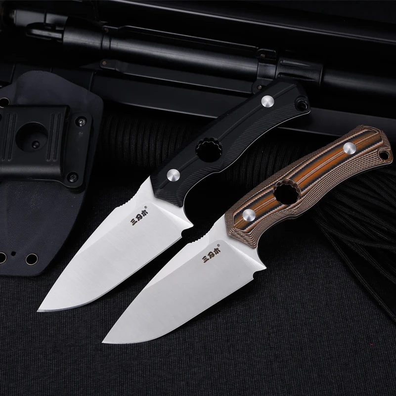 Sanrenmu S725P нож с фиксированным лезвием 14C28N из нержавеющей стали с оболочкой для кемпинга, выживания, тактический охотничий нож, инструмент для повседневного использования