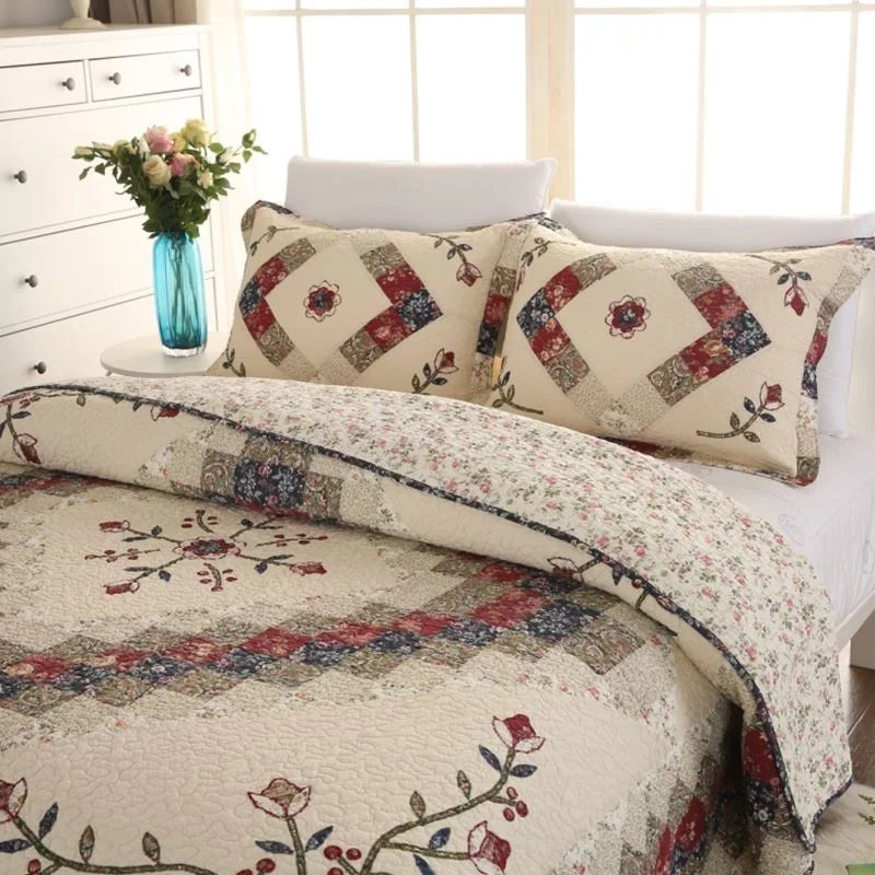 Комплект постельного белья из 3 предметов Роскошное Одеяло с вышивкой 100% хлопка