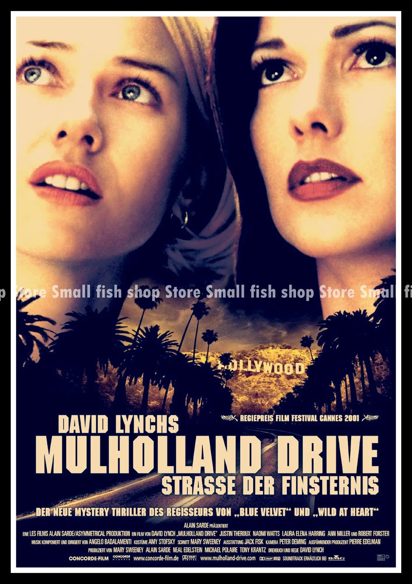 Серебристый Mulholland Drive домашний интерьер украшения Крафт Фильм плакат рисунок core наклейки на стену 42*30 см - Цвет: Серебристый