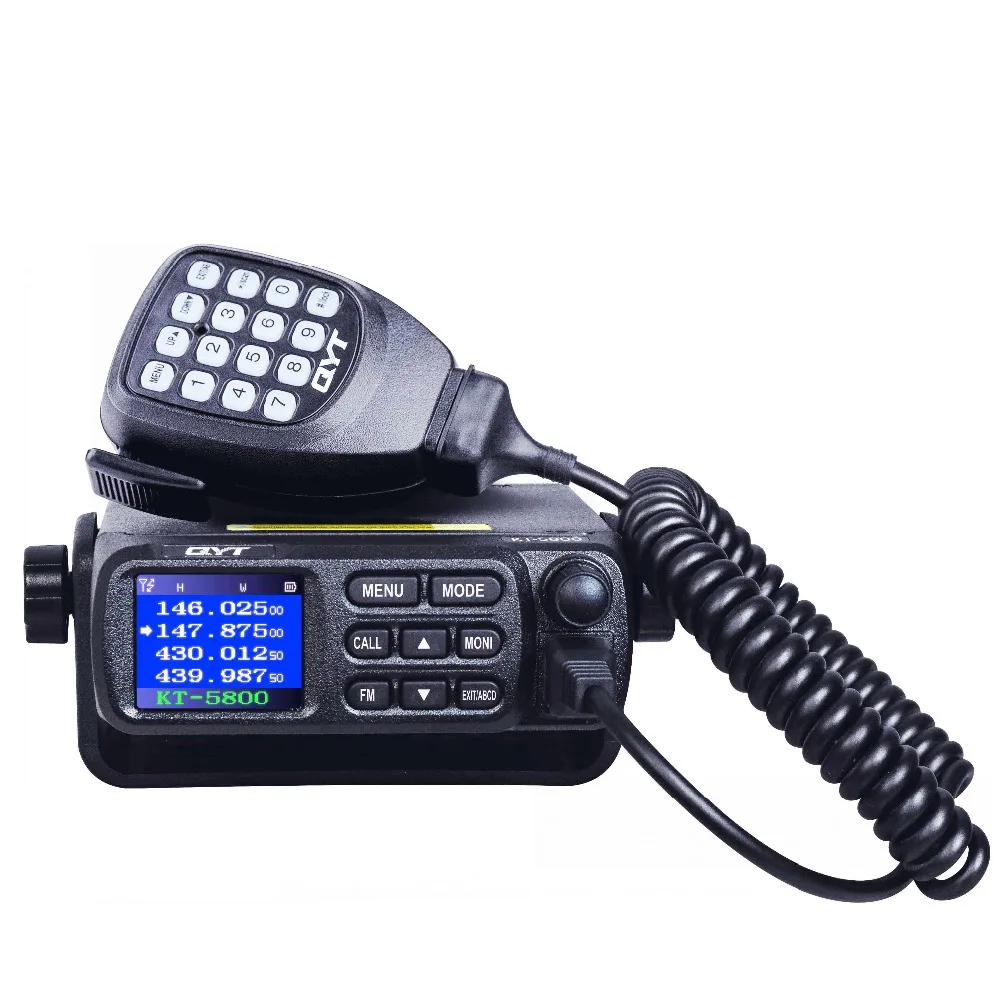 QYT KT-5800 12/24V Dual Band Quad в режиме ожидания Цвет Экран 25W VHF UHF ANI с металлическим ремешком регулируемой длины DTMF QT5800 мини автомобиль Ham Радио Quad Band мобильный трансивер для грузовиков