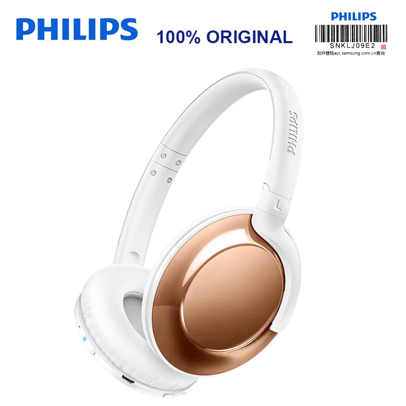 Philips SHB4805 Беспроводной наушники Bluetooth 4,1 с микрофоном складной Адаптивная Шум шумоподавления стерео бас для S8 S9 Note8