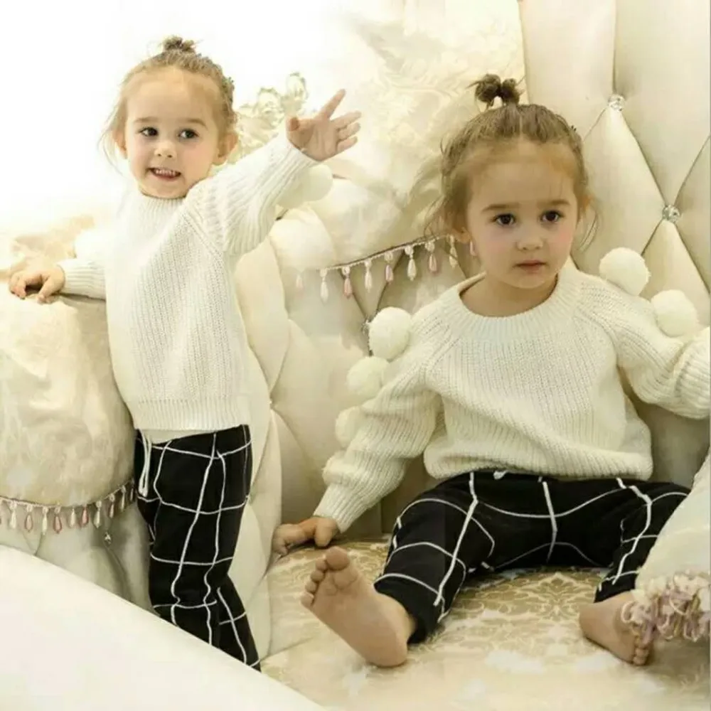 spring autumn winter warm thick kids girls sweater balls design baby knitted cardigans casual European American toddler sweaters | Детская