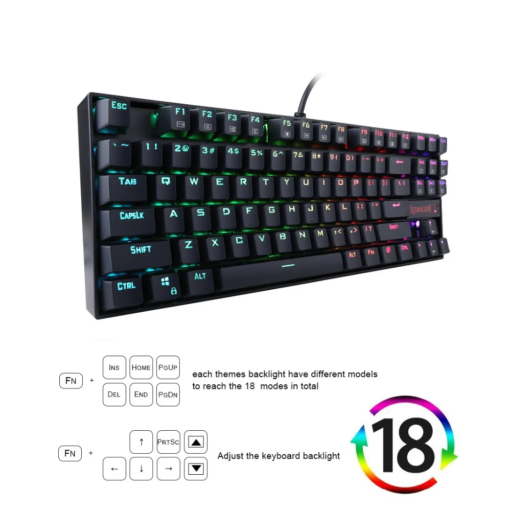 Механическая клавиатура Redragon kumara без Tenkeyless Игровая K552 KUMARA с RGB подсветкой