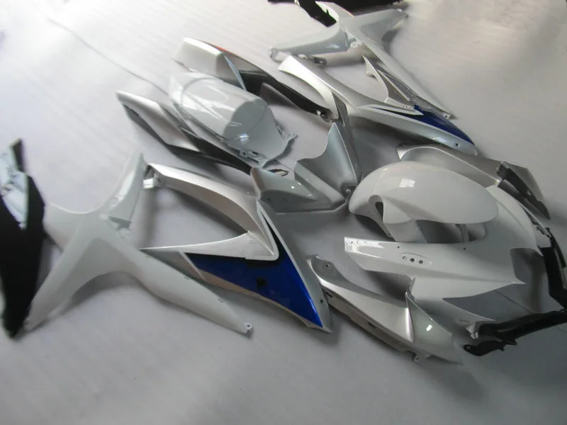 Набор обтекателей для литья под давлением GSXR600 750 K8 08 09 GSXR 600 GSXR750 2008 2009 ABS белый
