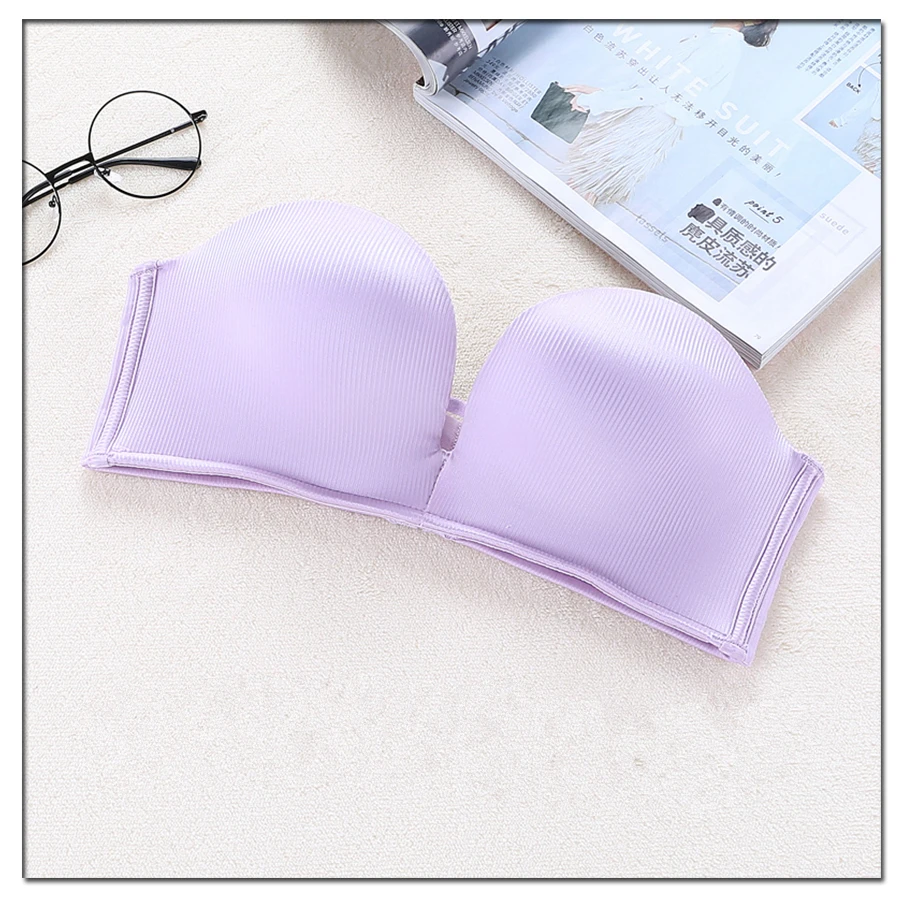 Sexy Invisible Bra Wireless Strapless Push Up brassier Half Cup bralette Wedding Party Underwear Women Non-slip Lingerie | Женская