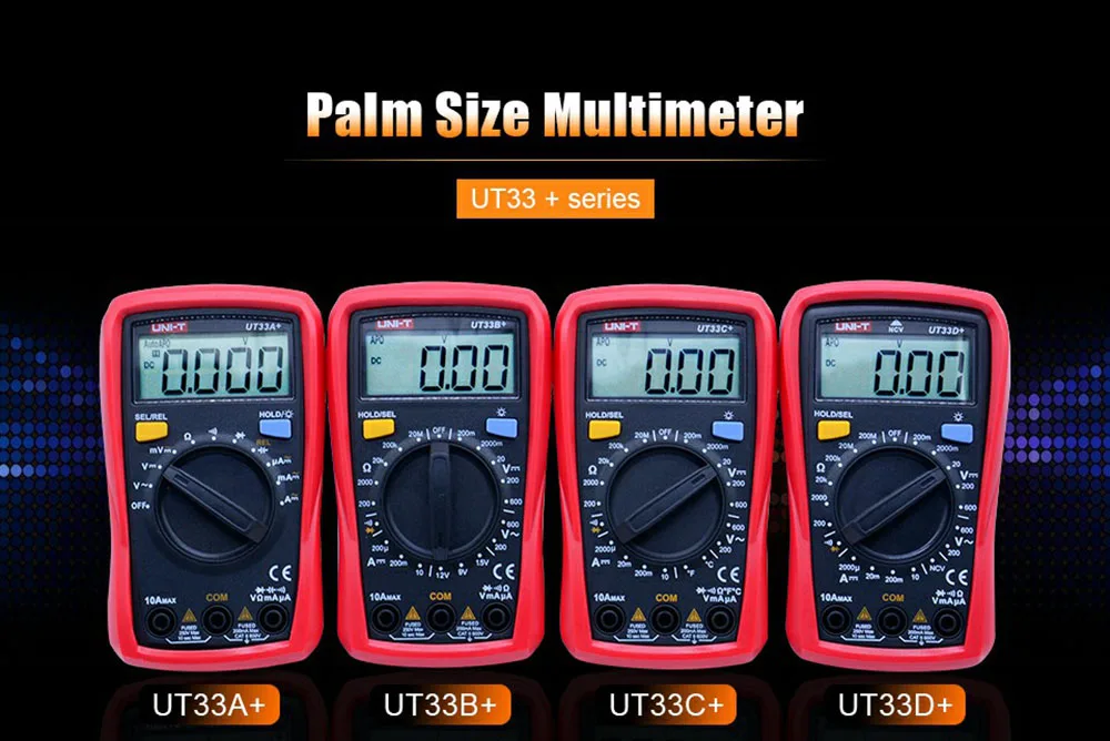 UNI-T UT33A UT33B UT33C UT33D+ Digital Multimeter Auto Range Palm Size AC DC Voltmeter Ammeter Resistance Capatitance Tester | Инструменты