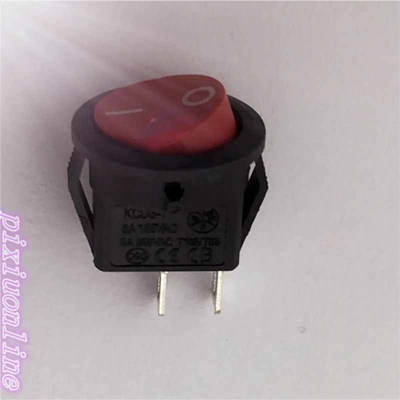 G114Y 10 шт. 15 мм красный SPST 2PIN Вкл/Выкл круглый перекидной клавишный выключатель