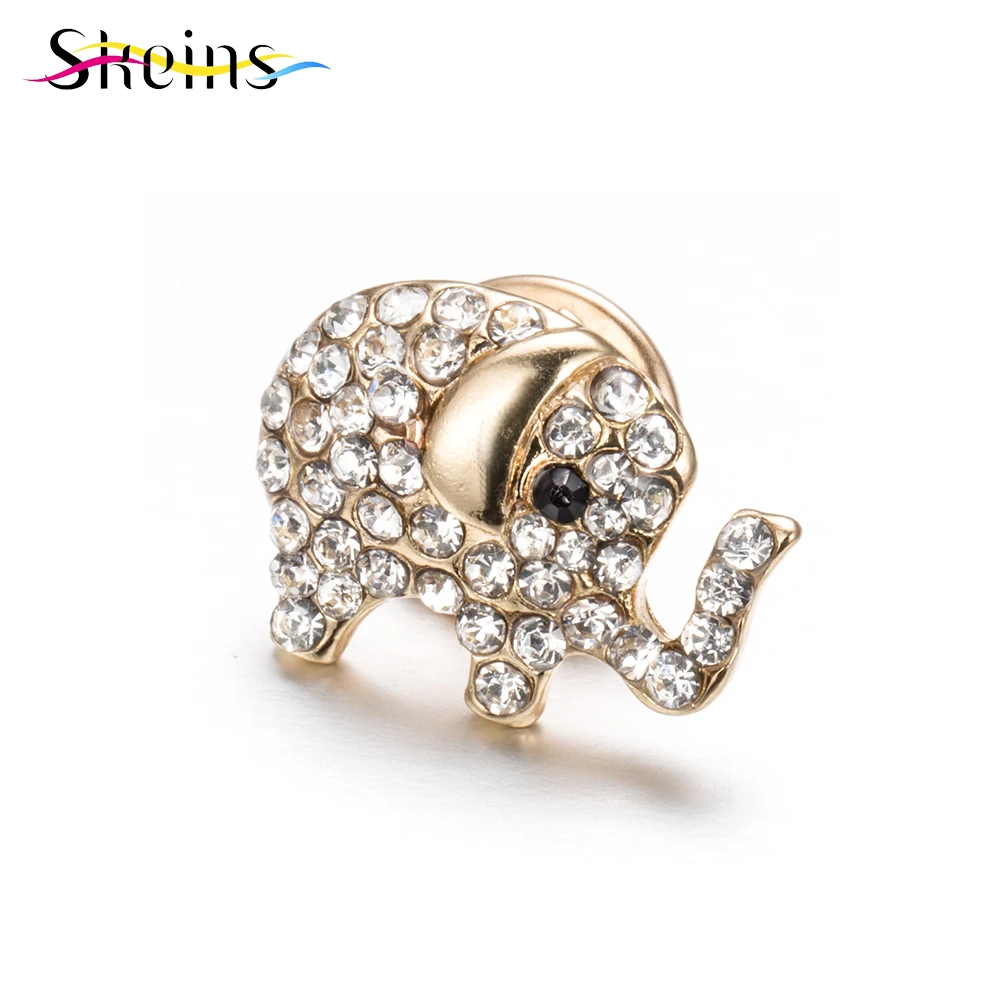 Мотки Кристалл Симпатичные Слон воротник Булавки Броши Для мужчин женщин сплав