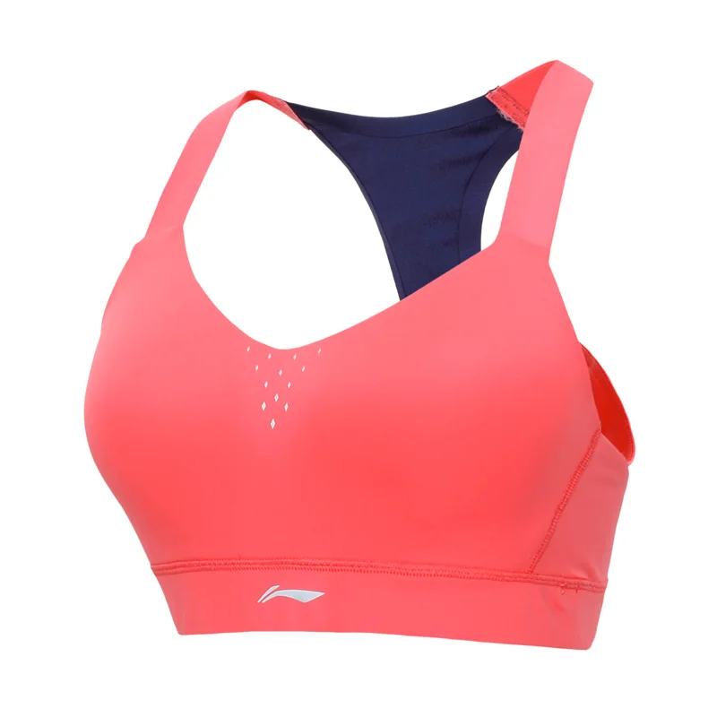 Li-Ning, женские спортивные бюстгальтеры для бега, дышащие, поддерживающие эластичность, 79% полиэстер, 21% спандекс, подкладка, спортивный бюстгальтер, AUBP012 WBJ199