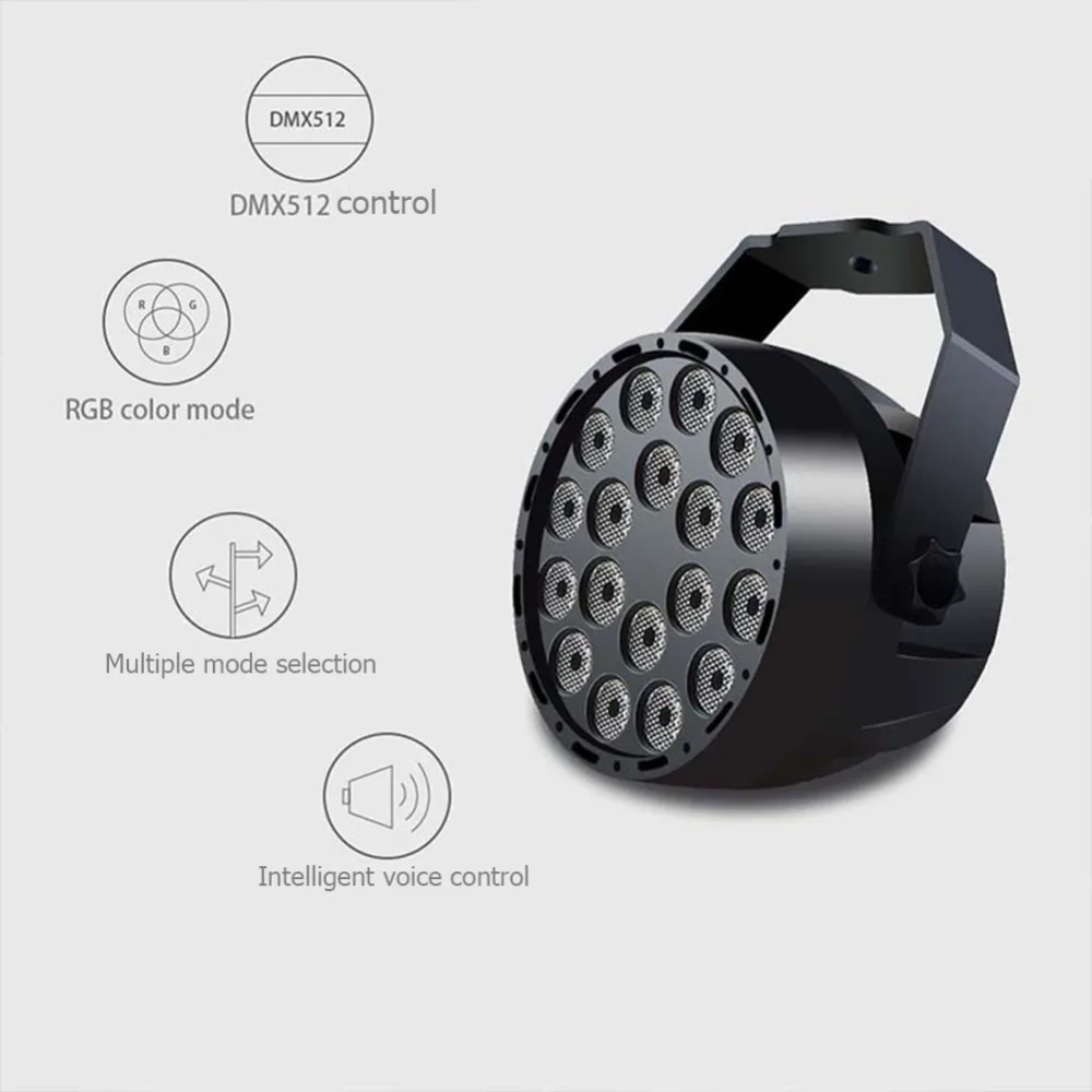 VKTECH DMX512 звуковая активация 18 Вт светодио дный RGB полный Цвет свет лампы КТВ Бар