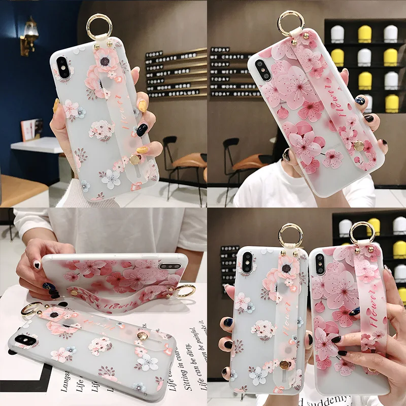 Чехол на запястье для Oppo K1 R15X AX7 Pro Realme 2 ProRealme C1 U1 Reno R17 R9 R9S R11S R15 R11 Plus Мягкий