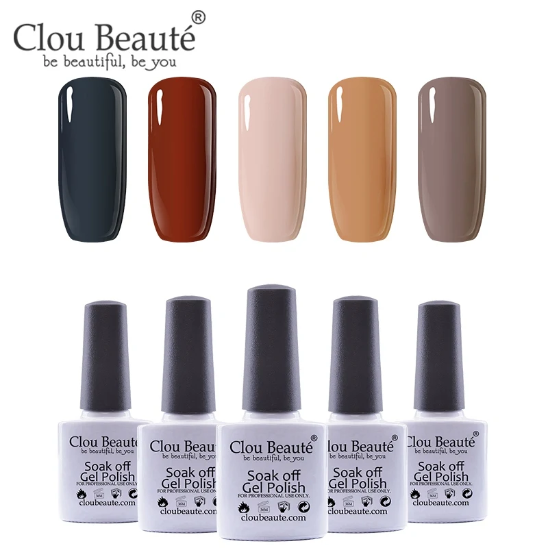 Clou Beaute Гель-лак для ногтей Полупостоянный УФ набор гель-лаков для ногтей Базовое покрытие верхнее покрытие Гель-лак 10 мл УФ/светодиодный Гибридный гвоздь искусство - Цвет: 10ml-5pcs-26