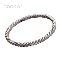 999 Sterling Silver Twisted Rope Bangle for Women Girls,Open and Adjustable,54mm,Free Shipping
