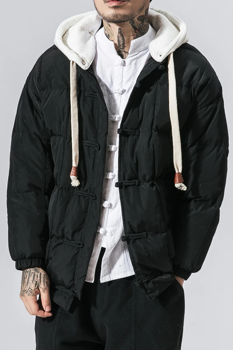 4 вида цветов зимняя свободная утепленная куртка-парка с капюшоном Мужская