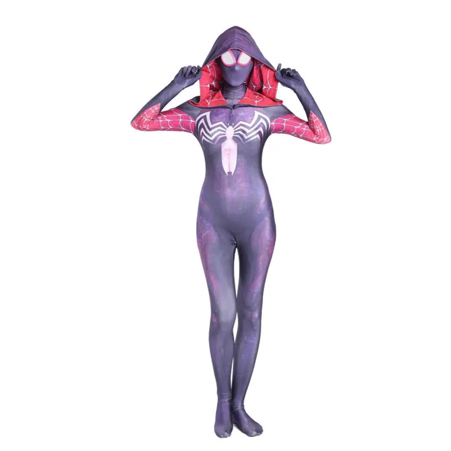 Костюмы на Хэллоуин для женщин super hero паук Гвен gwen stacy костюм Маска косплея