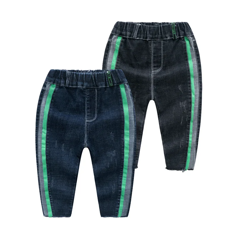 

2 3 4 5 6 T Spring Autumn Baby Boys Girls Striped Jeans Toddler Straight Casual Pants Fashion Korean Denim Trousers Wholesale