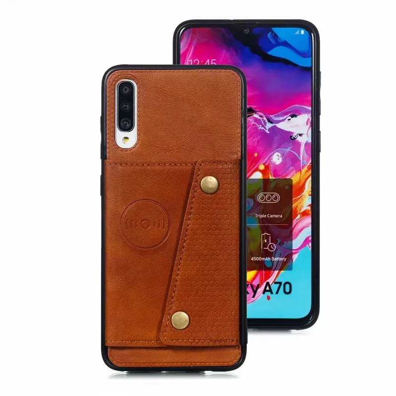 brown Из искусственной кожи чехол для samsung Galaxy A10 A20 A30 A40 A50 A60 A70 A80 A90 M20 бумажник держатель для карт чехол-подставка для телефона с защитой от чехол s - Цвет: brown