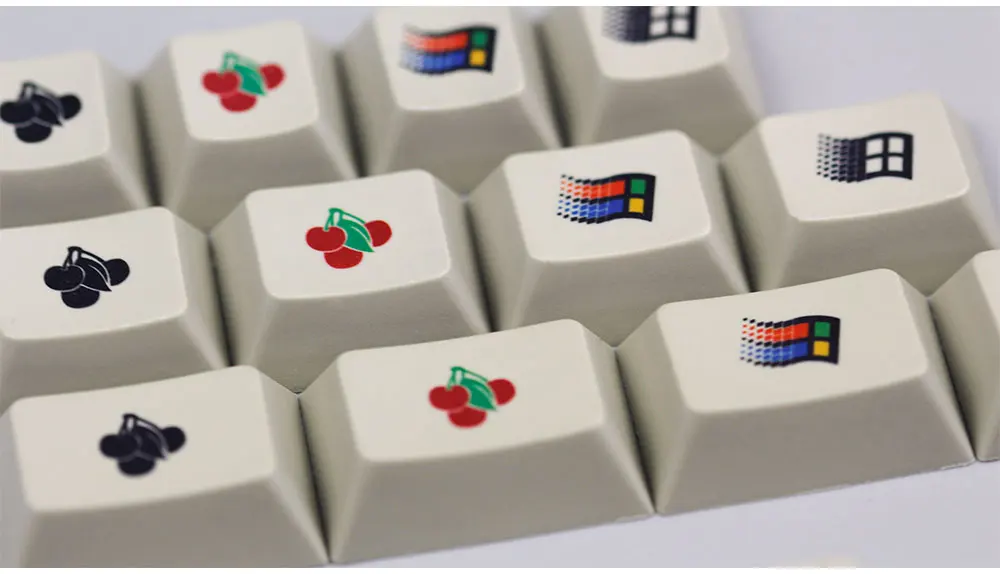 Kbdfans Новое поступление Enjoypbt Win95 логотип/с логотипом вишни краситель-суб колпачки механическая клавиатура 16 клавиш