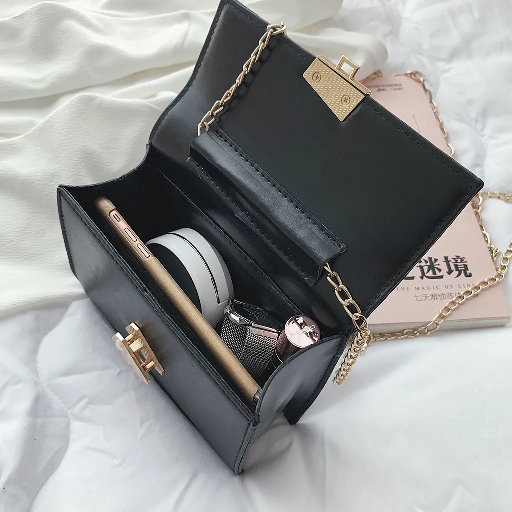 Женская однотонная простая универсальная сумка через плечо модная маленькая