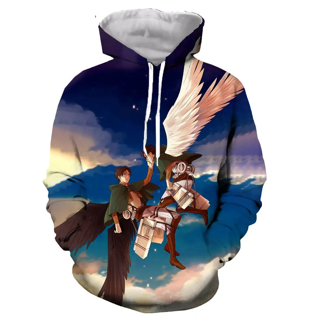 

Cartoon attack on titan 3D printed men women hooded hoodie fashion graphic hoodie casual streetwear pullover hoodie