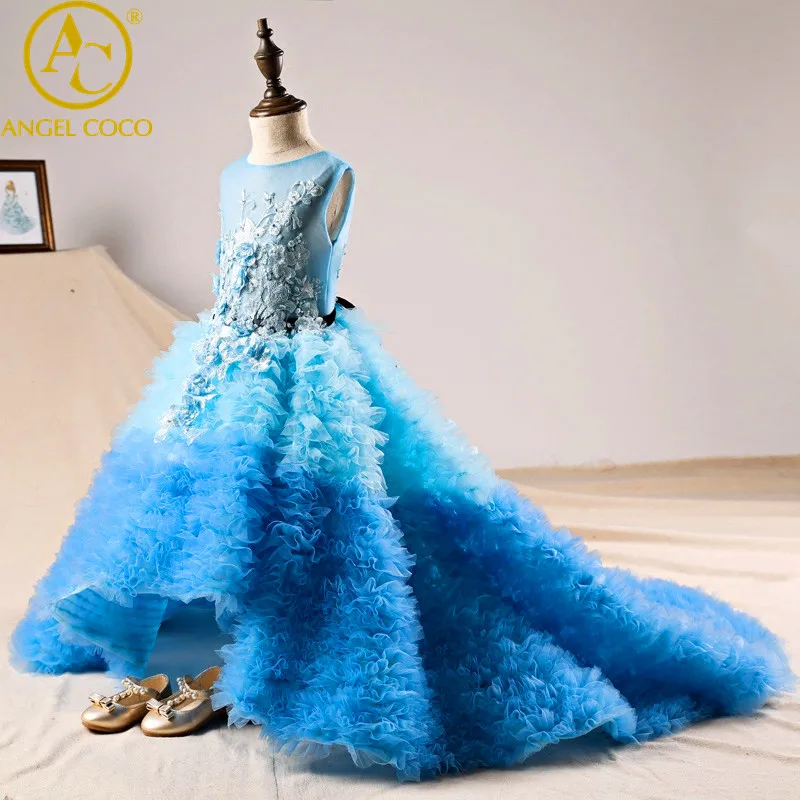 Роскошное вечернее платье принцессы с цветочным узором для девочек; Robe De Soiree; красивый детский костюм с бусинами; платье до пола в стиле Грейт Гэтсби;