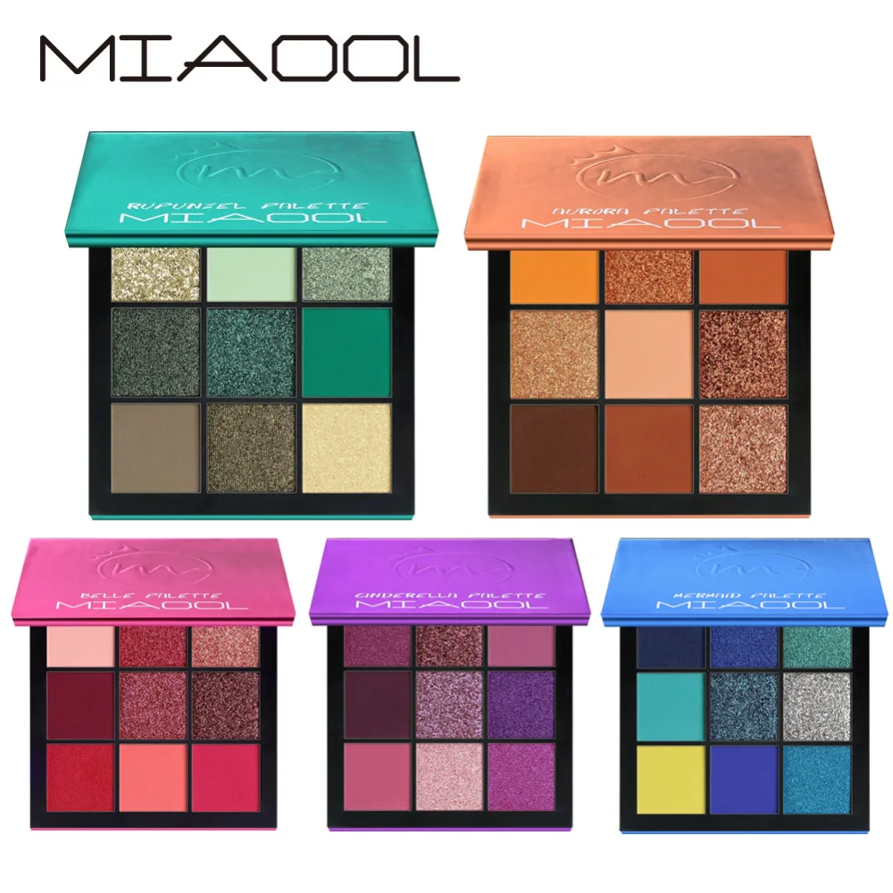 MIAOOL Mini Diamond Eyeshadow Palette 9 Colors Beauty Precious Stone Press Box Makeup Eye Shadow Obsessions Focullar |