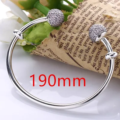 190mm Pink Moonmory Moments Серебряный Открытый браслет с паве шапки S925 стерлингового серебра браслет из бисера с красным Цирконом Diy Шарм для браслета, украшения - Окраска металла: 190mm Pink