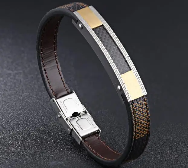 2017 brand new titanium steel with good кожаные браслеты греческий дизайн браслет унисекс мужские