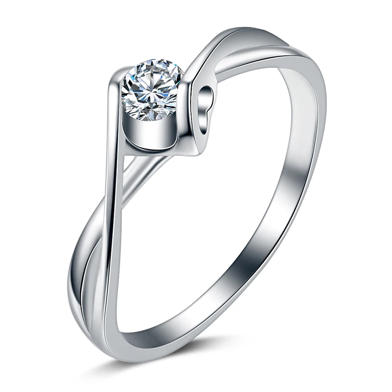 

New arrival high quality fashion CZ zircon 925 sterling silver ladies wedding rings wholesale drop shipping