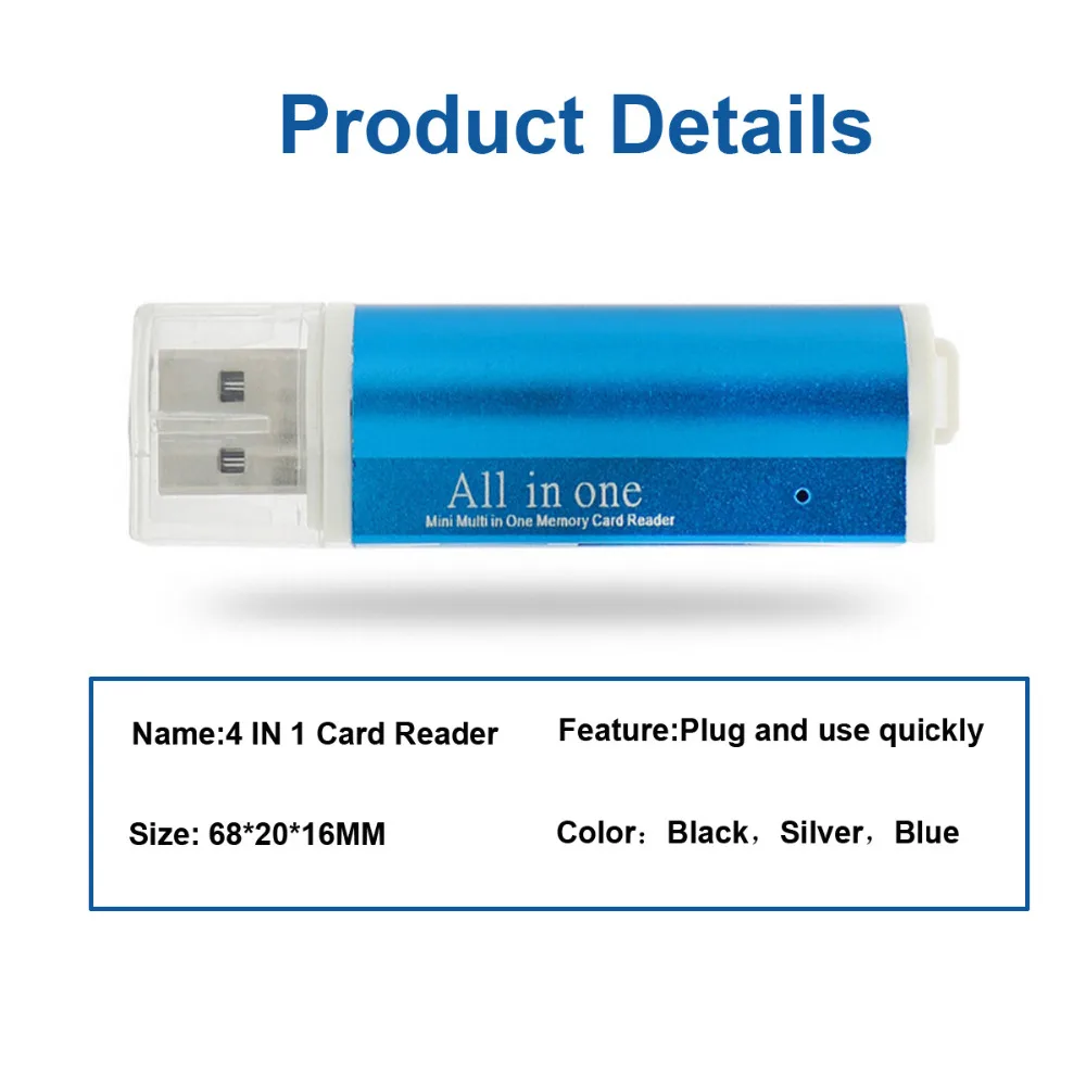 Кард-ридер многофункциональная Функция 4-в-1 Micro USB 2,0 адаптер карт памяти картридер 2 микро-sd TF M2 MMC MS PRO DUO кард-ридер ГОРЯЧАЯ