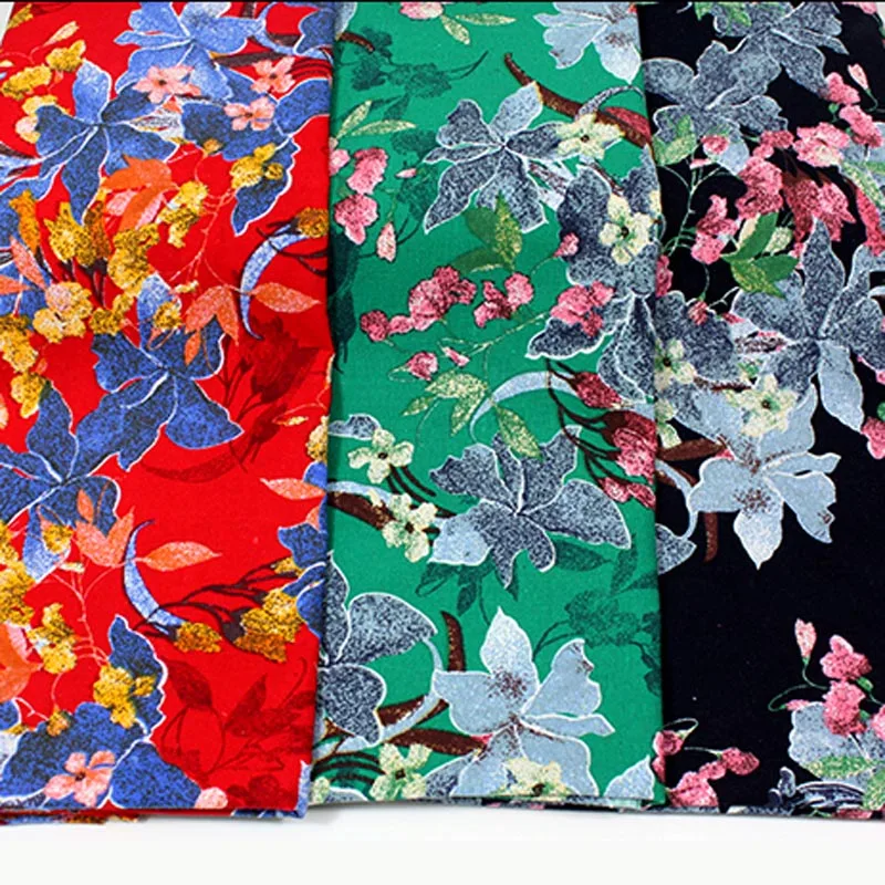 

cotton/linen ethnic style red green black flowers floral fabric for DIY handwork APPAREL dress cushion handwork home decoration