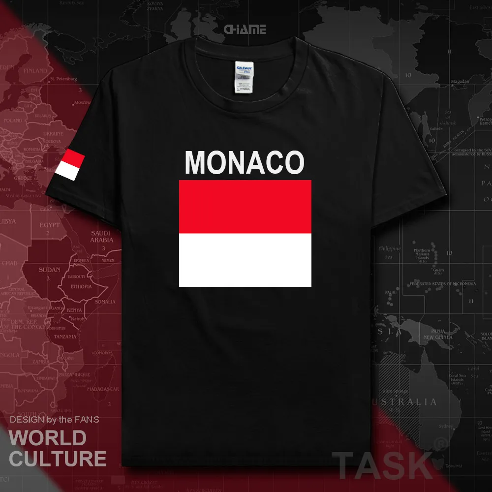 Мужская футболка из хлопка в стиле хип-хоп Principality of Monaco MCO 2018 одежда с флагом