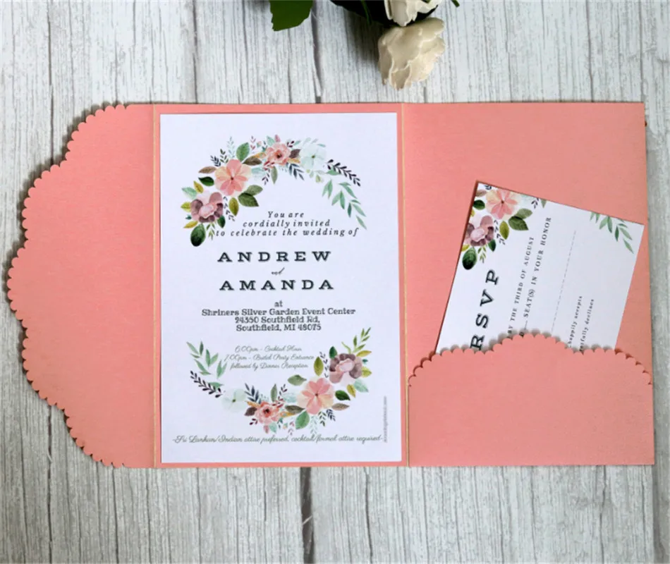 Элегантные свадебные открытки сохраняющие день Подарочные карманы трехскладные