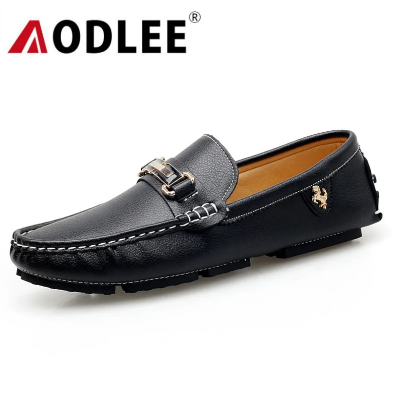 AODLEE Italian Mens Shoes Casual Luxury Brand Fashion Men Loafers Genuine Leather Moccasins Breathable Slip on Boat | Обувь