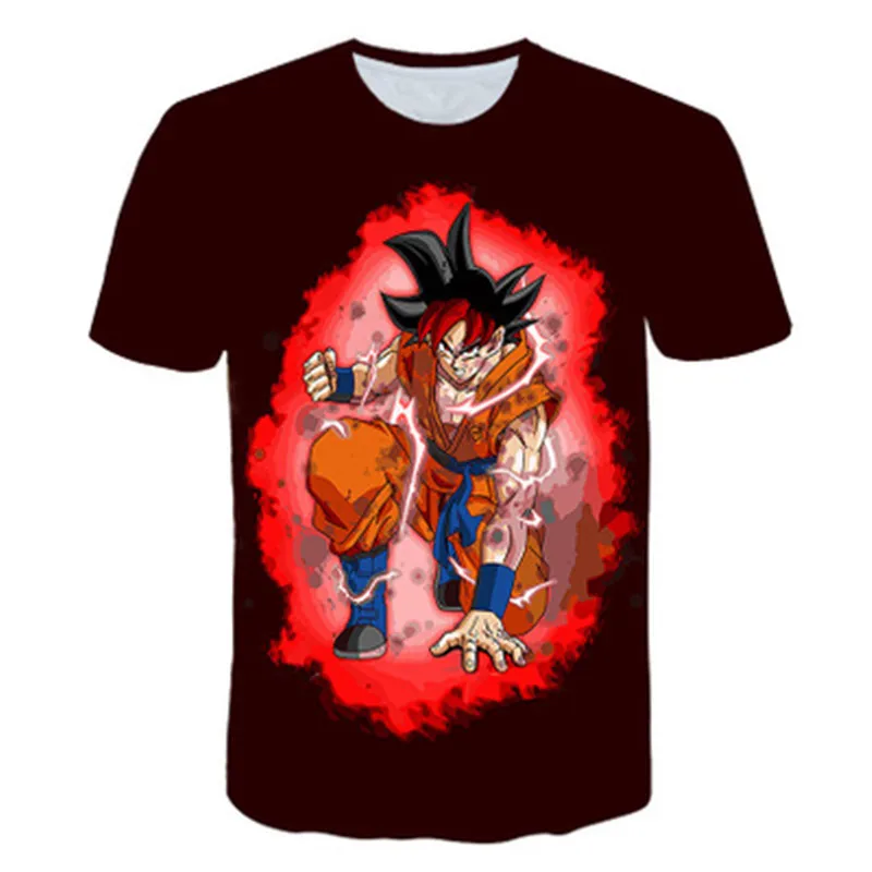 206 Супер Saiyan/футболка с 3D принтом «Жемчуг дракона» Z Goku, летняя модная футболка, топы для мальчиков, одежда с 3D принтом, Детская футболка с рисунком - Цвет: 206
