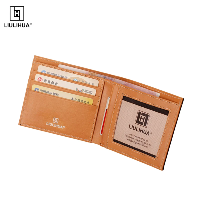 LIULIHUAMen ультра-тонкий передний карман кошелек с RFID Кожаный двухсторонний бумажник
