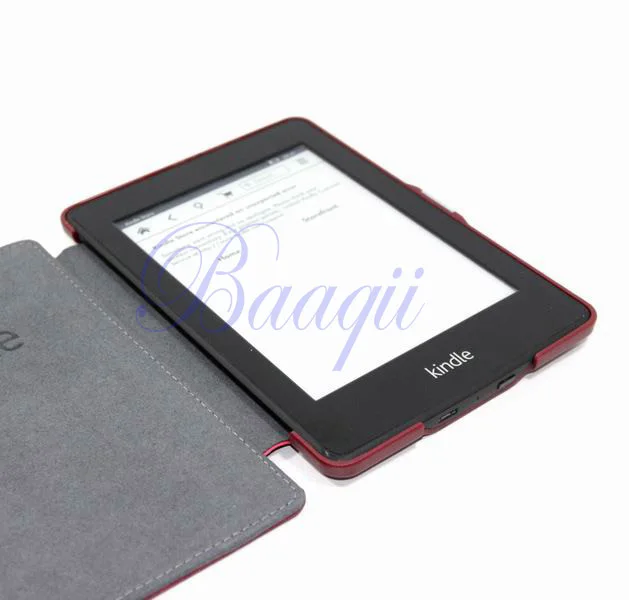 Красный деревянная модель магнитный авто сон тонкий чехол для Kindle Paperwhite