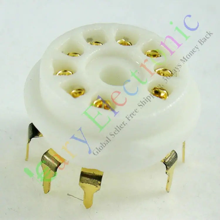 Опт и розница 4 шт. золотые 9pin PCB Керамические гнезда вакуумных трубок КЛАПАННОЕ
