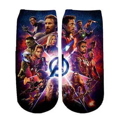 Носки с героями комиксов Marvel, Мстителей, комиксов, героев из мультфильма «Железный Капитан Америка», Теплые повседневные носки до колена с противоскользящей прострочкой - Цвет: 22