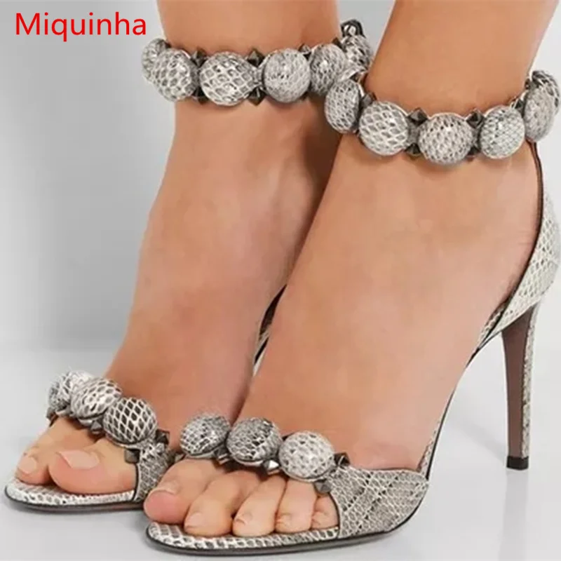 Miquinha/Роскошные брендовые украшенные женские сандалии с открытым носком и
