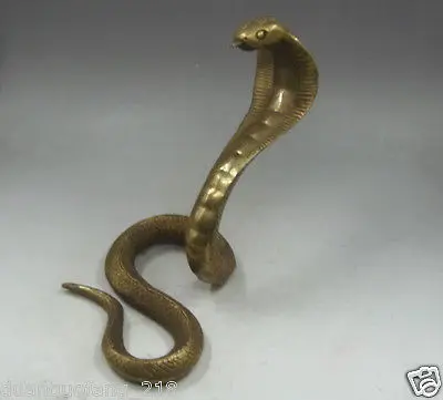 

8 "Elaborate Chinese Handmade Solid Brass Auspicious Cobra Statue Sculpture