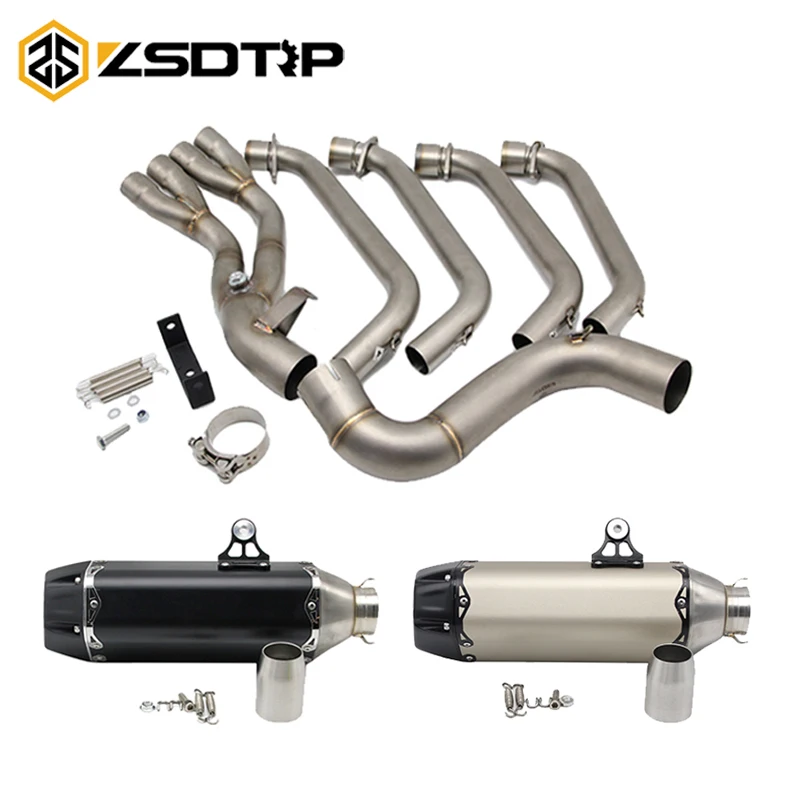 

ZSDTRP Motorcycle Muffler Stainless Steel Exhaust Middle Pipe for Honda CBR650F Full Exhaust System for CBR650 CB650F