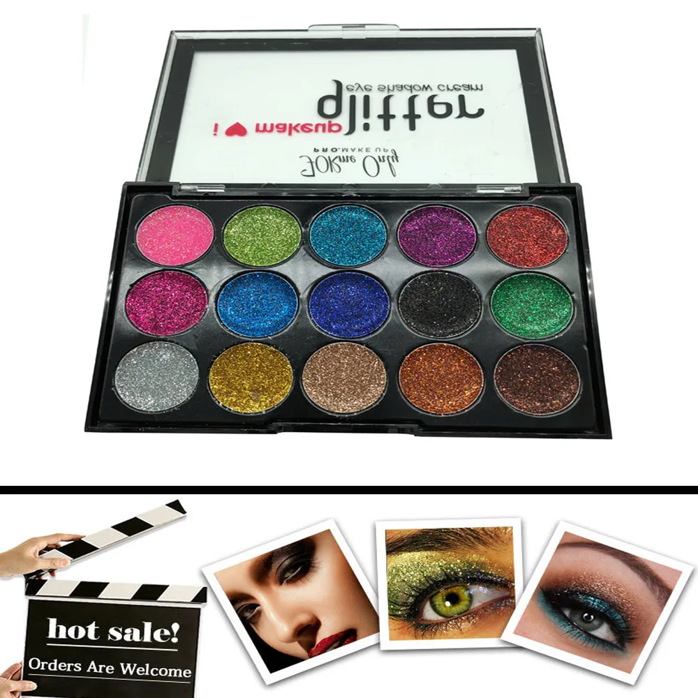 15 цветов Shimmer Блеск тени для глаз с металлическим отливом Палитра Пигмент Faced Nude