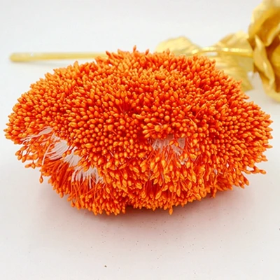 orange 900 шт/партия случайные смешанные Двойные головки DIY искусственный мини жемчужный цветок тычинки с пестиком 1 мм цветочные тычинки для украшения свадьбы DIY - Цвет: orange
