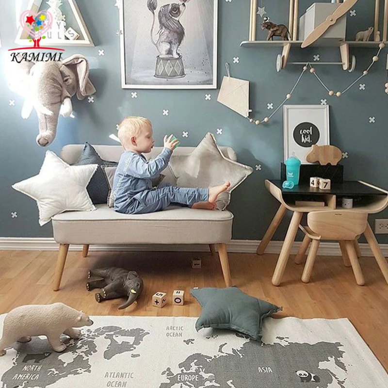 Детское одеяло с картой мира напольный коврик KAMIMI новое детское для украшения