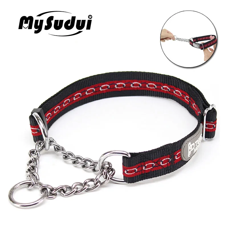 red MySudui Misterolina нейлоновый ошейник поводок для больших собак средних ошейник для маленьких собак, комплектующие детали для автомобиля, регулируемый быстрый релиз для домашних животных воротник Перро для тренировок - Цвет: red